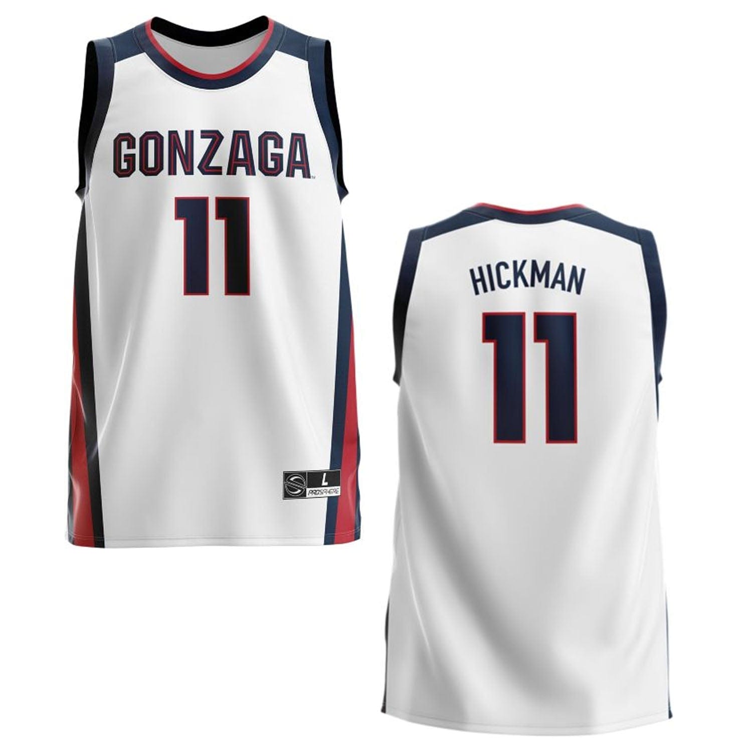 Nolan Hickman Jersey #11 Gonzaga Bulldogs College Basketball White