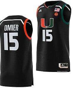 Norchad Omier Jersey #15 Miami Hurricanes College Basketball Swingman Black