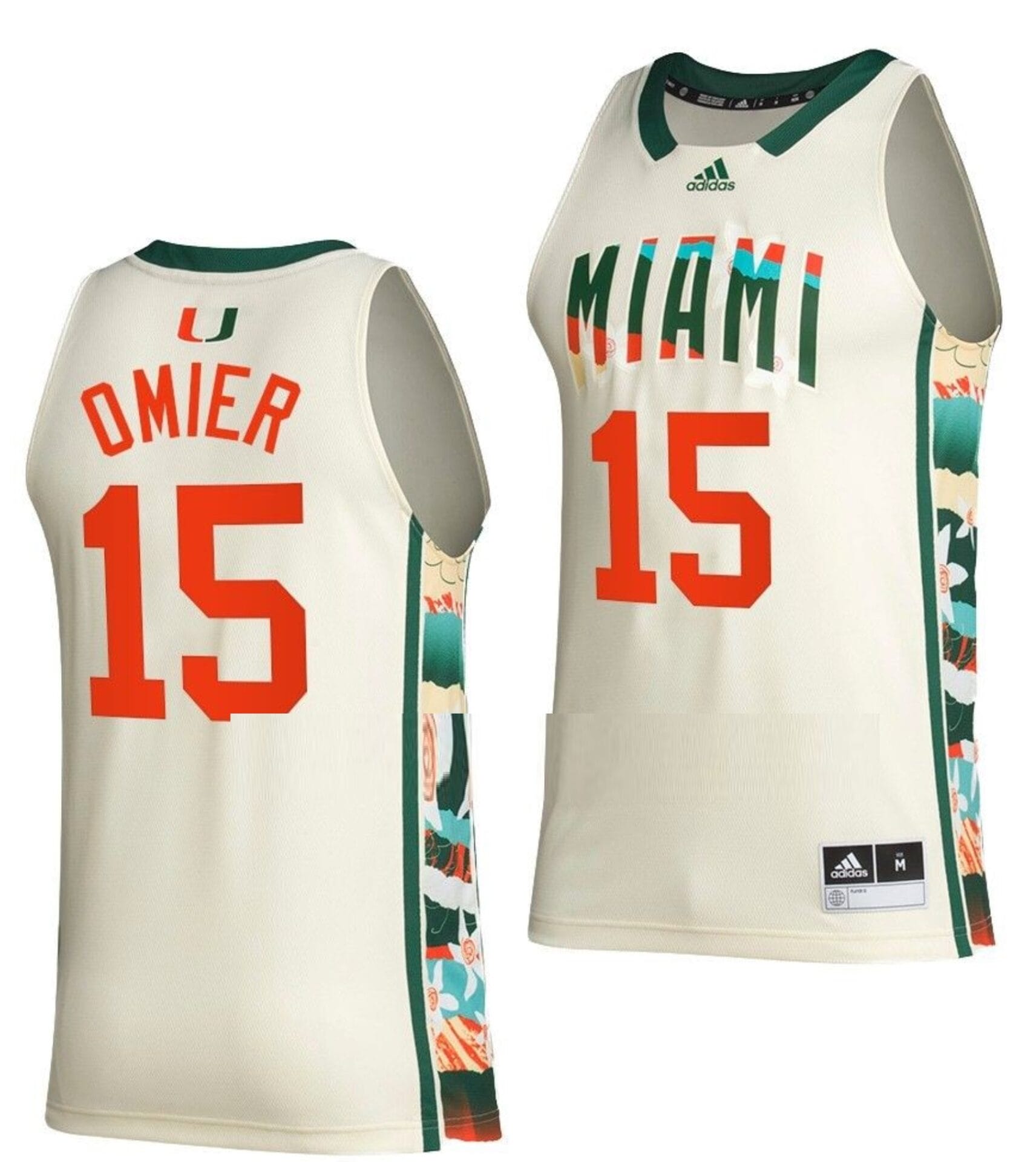 Norchad Omier Jersey #15 Miami Hurricanes College Basketball White Honoring Black Excellence