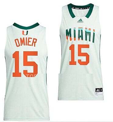 Norchad Omier Jersey #15 Miami Hurricanes College BasketballHonoring Black Excellence White