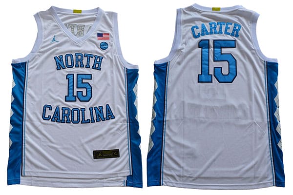 Vince Carter Jersey #15 North Carolina Tar Heels NCAA Basketball White
