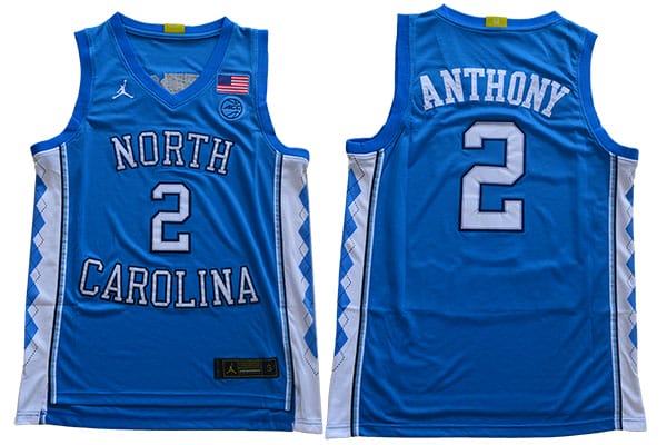 Cole Anthony Jersey #2 North Carolina Tar Heels NCAA Basketball Blue