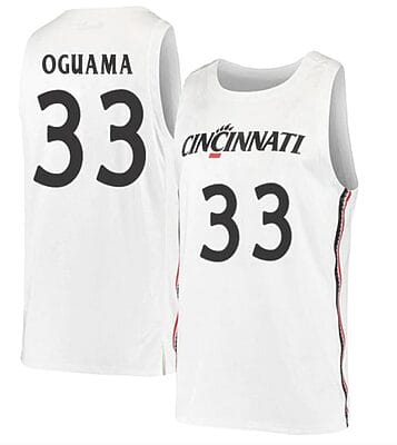 Ody Oguama Jersey #33 Cincinnati Bearcats College Basketball White