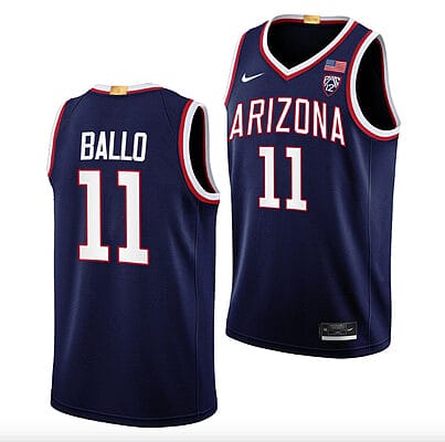 Oumar Ballo Jersey #11 Arizona Wildcats College Basketball Navy