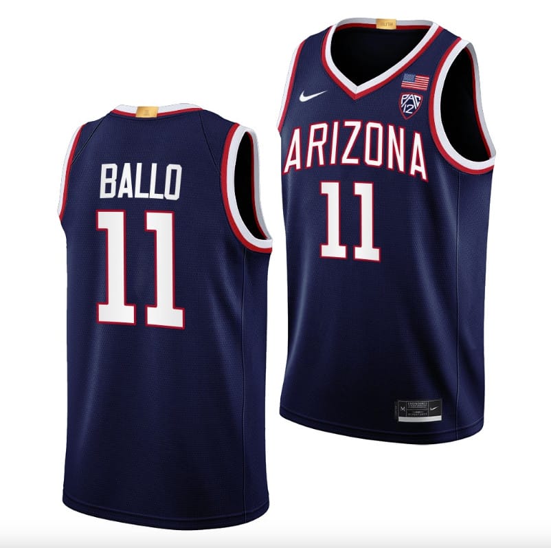 Oumar Ballo Jersey #11 Arizona Wildcats College Basketball Navy