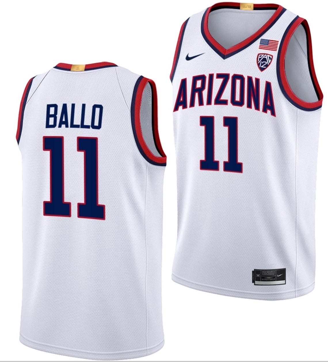 Oumar Ballo Jersey #11 Arizona Wildcats College Basketball Limited White