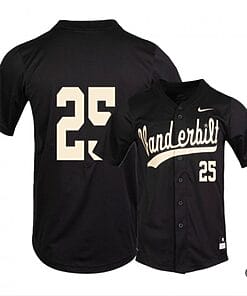 Parker Noland Jersey #25 Vanderbilt Commodores Baseball NCAA College Black Alumni