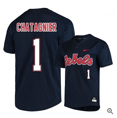 Peyton Chatagnier Jersey #1 Ole Miss Rebels Baseball NCAA College Black Alumni