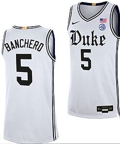 Paolo Banchero Jersey #5 Duke Blue Devils College Basketball White