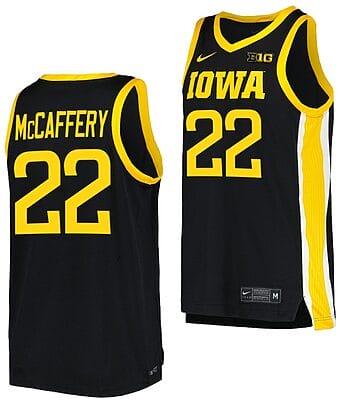 Patrick McCaffery Jersey #22 Iowa Hawkeyes College Basketball Black