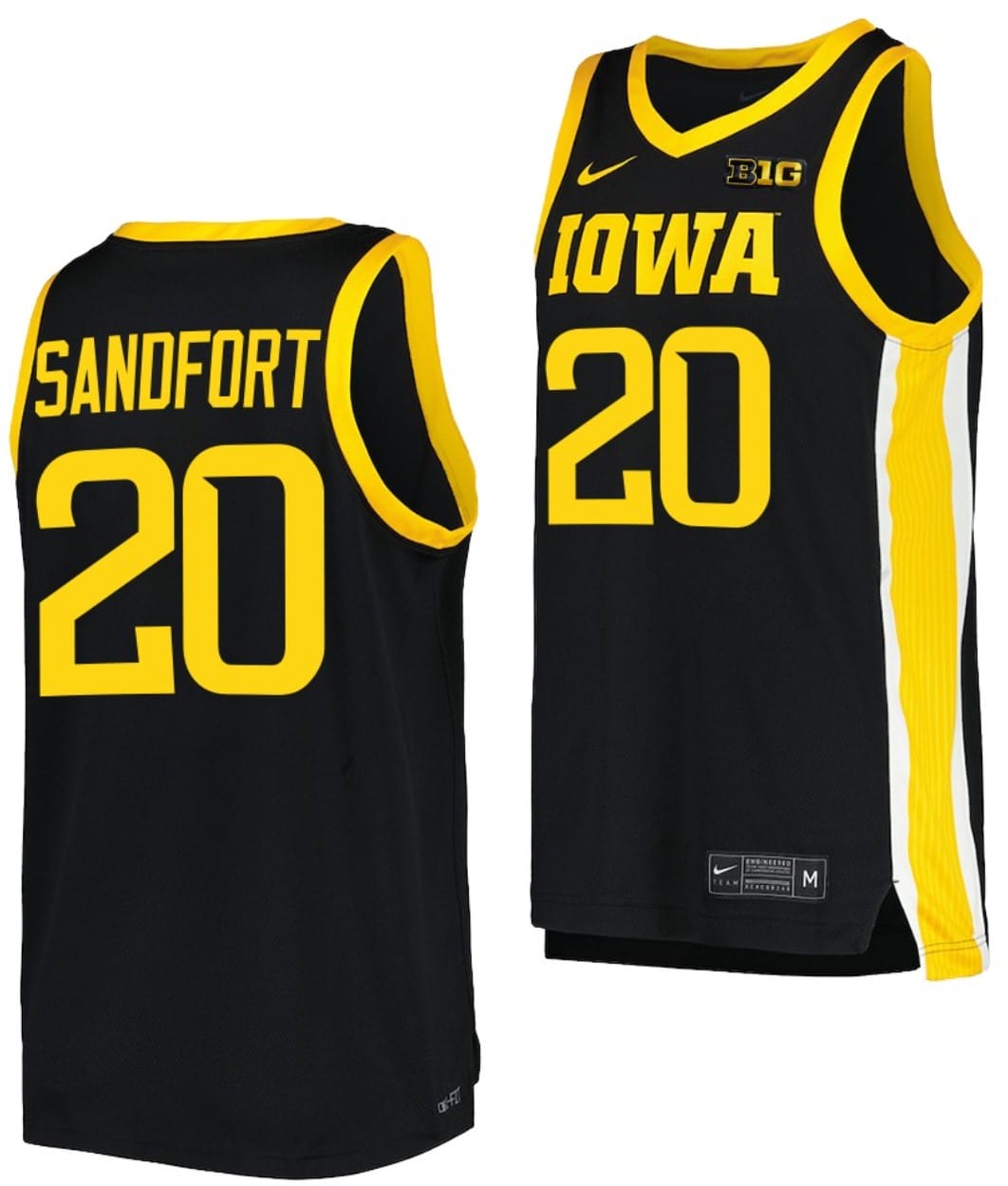 Payton Sandfort Jersey #20 Iowa Hawkeyes College Basketball Replica Black