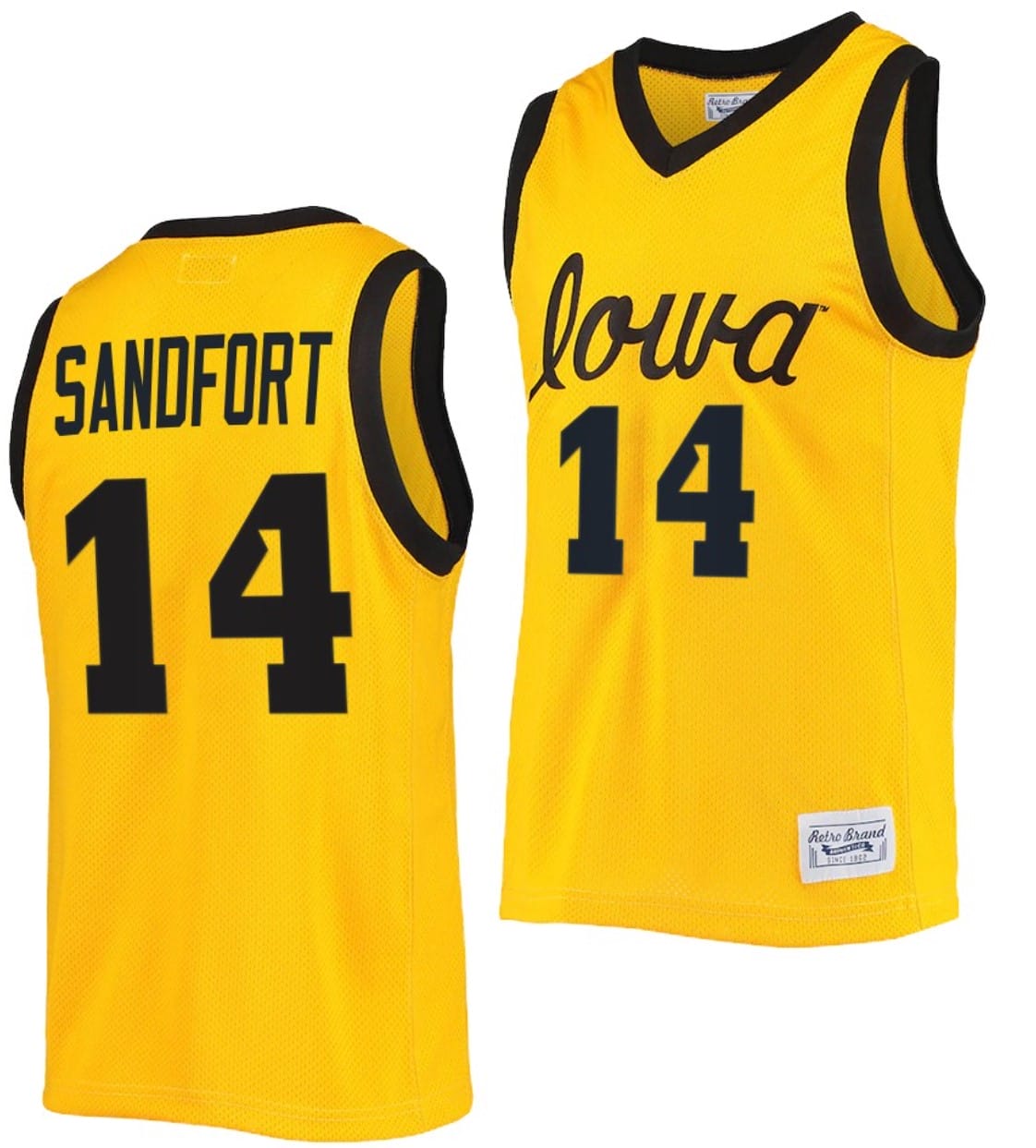 Pryce Sandfort Jersey #14 Iowa Hawkeyes College Basketball Gold