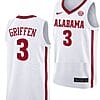 Rylan Griffen Jersey Alabama Crimson Tide College Basketball White #3