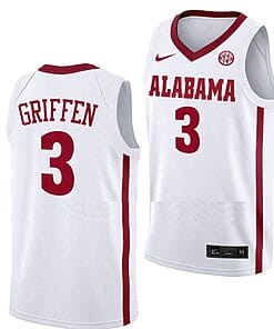 Rylan Griffen Jersey Alabama Crimson Tide College Basketball White #3
