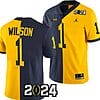 Roman Wilson Jersey #1 Michigan Wolverines 2024 Football National Championship Playoff Mazie