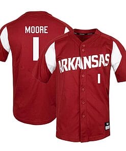 Robert Moore Jersey #1 Arkansas Razorbacks Baseball NCAA College Cardinal Alumni