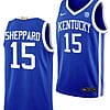 Reed Sheppard Jersey #15 Kentucky Wildcats Basketball Blue Away Classic