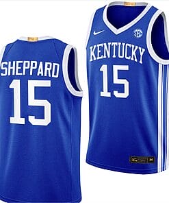 Reed Sheppard Jersey #15 Kentucky Wildcats Basketball Blue Away Classic