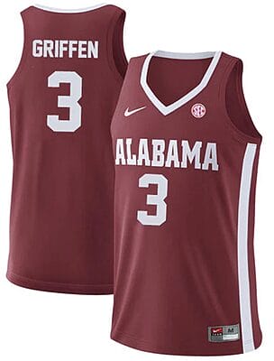 Rylan Griffen Jersey Alabama Crimson Tide College Basketball Replica Crimson #3