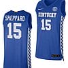 Reed Sheppard Jersey #15 Kentucky Wildcats Basketball Replica Blue