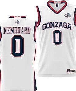 Ryan Nembhard Jersey #0 Gonzaga Bulldogs NIL College Basketball Lightweight White