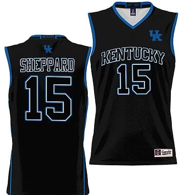 Reed Sheppard Jersey #15 Kentucky Wildcats NIL College Basketball Lightweight Black