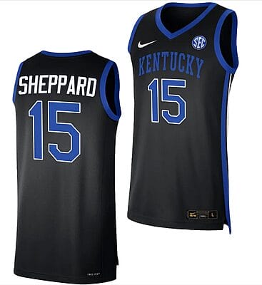 Reed Sheppard Jersey #15 Kentucky Wildcats Basketball Alternate Black