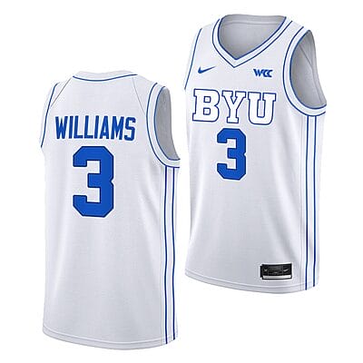 Rudi Williams Jersey #31 BYU Cougars College Basketball White