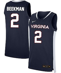 Reece Beekman Jersey #2 Virginia Cavaliers College Basketball Stitched Navy