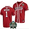 Robert Moore Jersey #1 Arkansas Razorbacks Baseball NCAA 2022 College World Series Cardinal