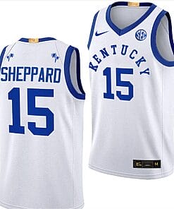 Reed Sheppard Jersey #15 Kentucky Wildcats Basketball Big Blue Bahamas Limited White