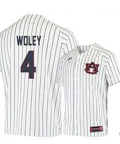 Rankin Woley Jersey #4 Auburn Tigers Baseball NCAA College White Blue Alumni