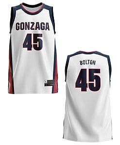 Rasir Bolton Jersey #45 Gonzaga Bulldogs College Basketball White