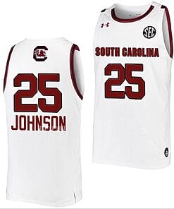 Raven Johnson Jersey #25 South Carolina Gamecocks College Basketball White
