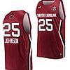 Raven Johnson Jersey #25 South Carolina Gamecocks College Basketball Wine