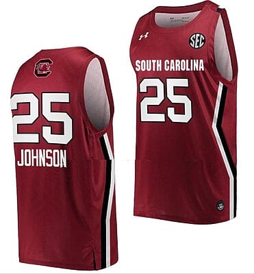 Raven Johnson Jersey #25 South Carolina Gamecocks College Basketball Wine