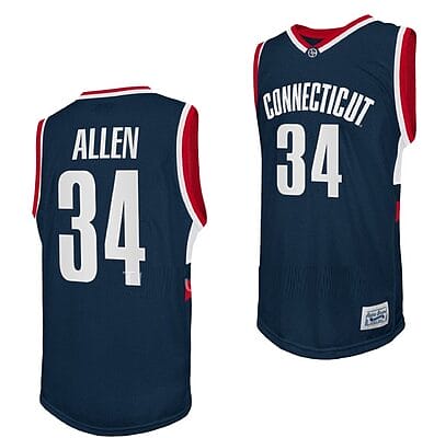 Ray Allen Jersey UConn Huskies College Basketball Navy Retro #34