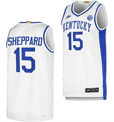 Reed Sheppard Jersey #15 Kentucky Wildcats Limited Retro Basketball White 2023-24