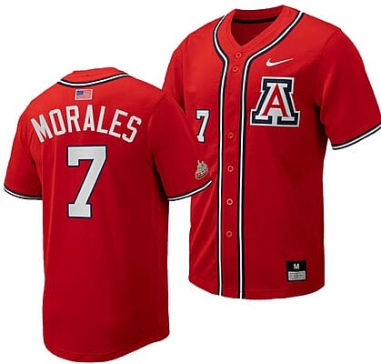 Richie Morales Jersey #7 Arizona Wildcats Replica Baseball Full-Button Red