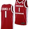 Ricky Council IV Jersey #1 Arkansas Razorbacks College Basketball 100 Season Red
