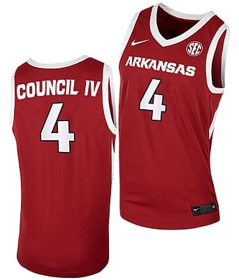 Ricky Council IV Jersey #4 Arkansas Razorbacks College Basketball Cardinal