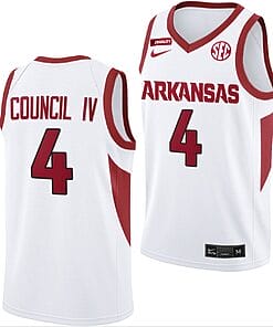 Ricky Council IV Jersey #4 Arkansas Razorbacks College Basketball Equality White