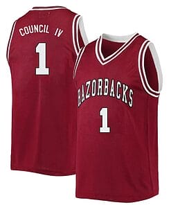 Ricky Council IV Jersey #1 Arkansas Razorbacks College Basketball Red