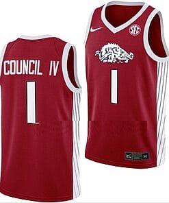 Ricky Council IV Jersey #1 Arkansas Razorbacks College Basketball Road Red