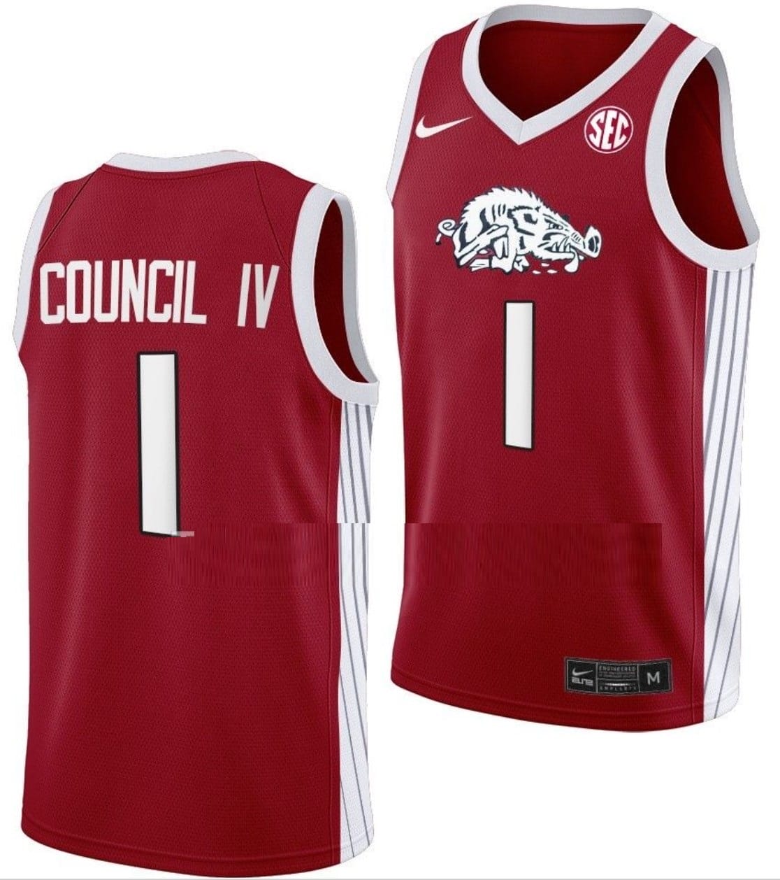 Ricky Council IV Jersey #1 Arkansas Razorbacks College Basketball Road Red