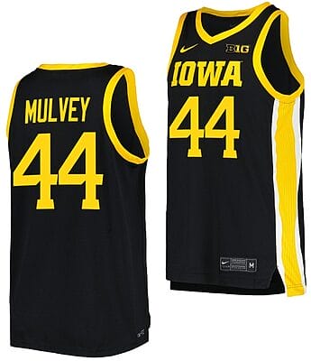 Riley Mulvey Jersey #44 Iowa Hawkeyes College Basketball Black