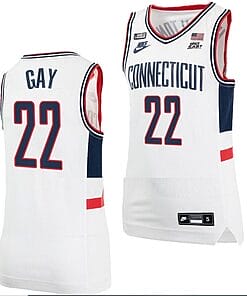Rudy Gay Jersey UConn Huskies College Basketball Alumni White #22