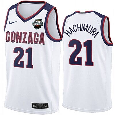 Rui Hachimura Jersey #21 Gonzaga Bulldogs College Basketball White