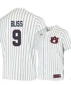 Ryan Bliss Jersey #9 Auburn Tigers Baseball NCAA College White Blue Alumni