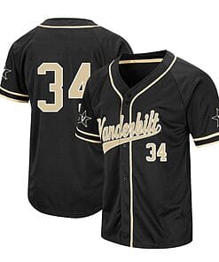 Spencer Jones Jersey #34 Vanderbilt Commodores Baseball NCAA College Black Alumni